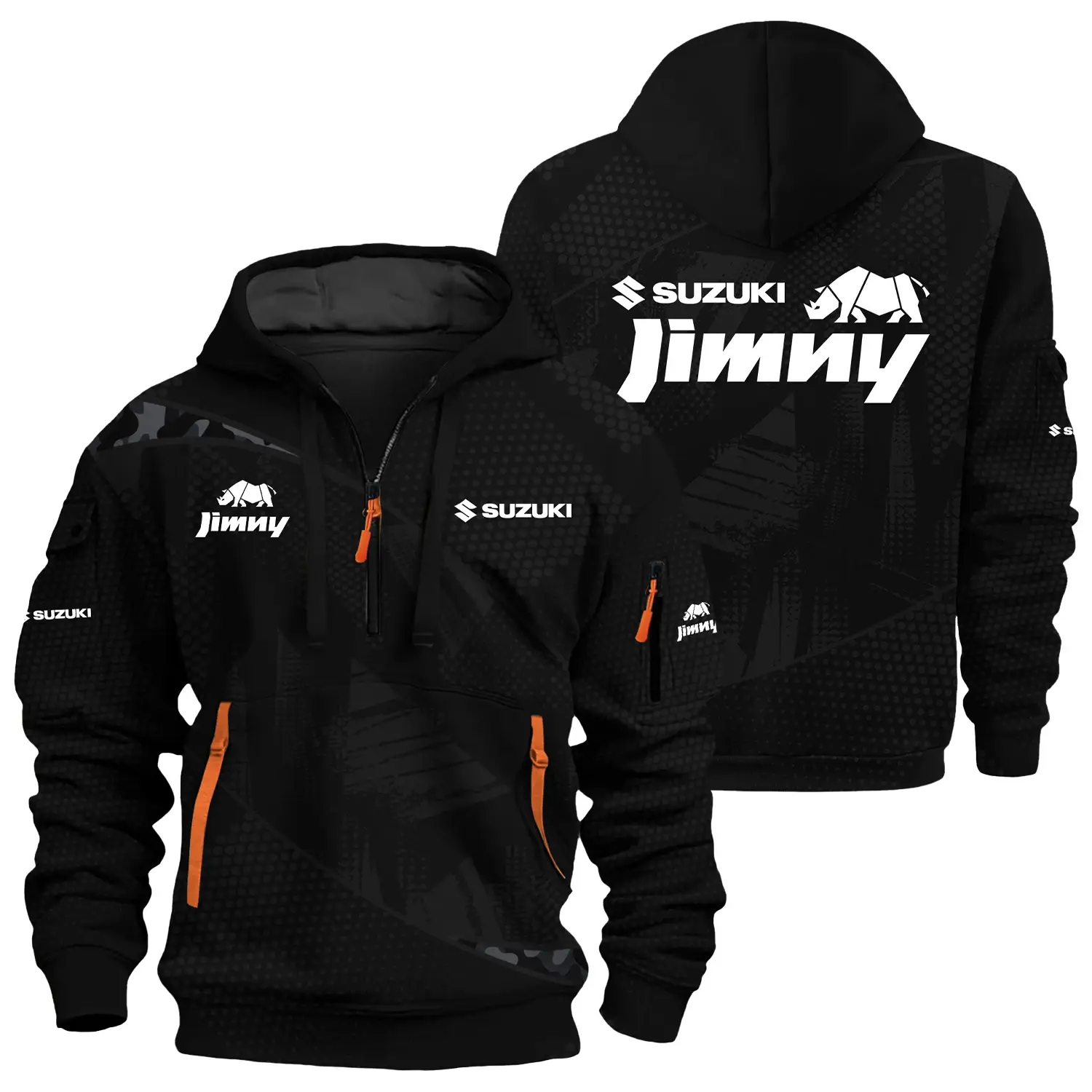 Suzuki Jimny Exclusive Logo Half Zipper Hoodie CARHHZ110612SZJZ – Suzuki Jimny Hoodie