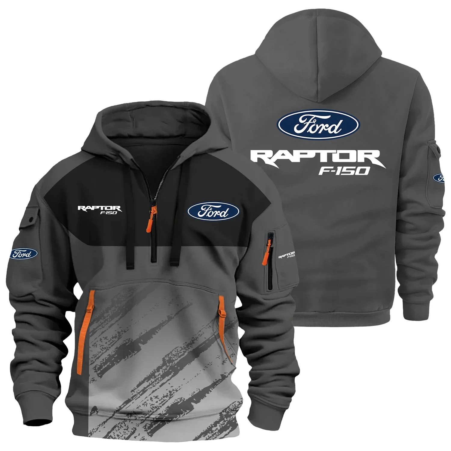 Ford F-150 Raptor Exclusive Logo Half Zipper Hoodie CARNHHZ110604FFRZ – Ford F-150 Raptor Hoodie