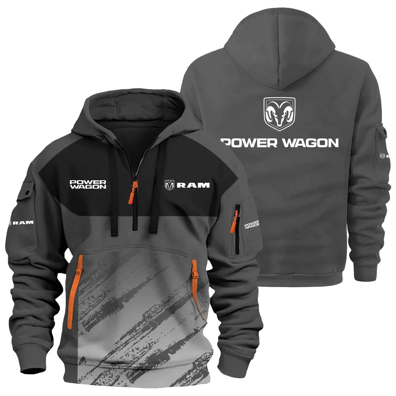 Ram Power Wagon Exclusive Logo Half Zipper Hoodie CARNHHZ110604RPWZ – Ram Power Wagon Hoodie