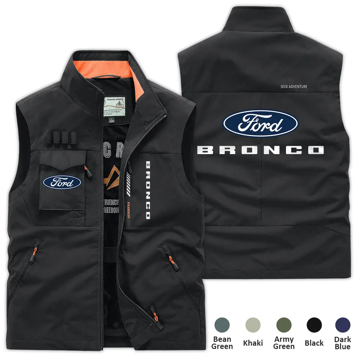 Ford Bronco Exclusive Logo Outdoor Sleeveless Vest CAROSV1106FFBZ – Ford Bronco Vest Ford Bronco Exclusive Logo Outdoor Sleeveless Vest CAROSV1106FFBZ – Ford Bronco Vest