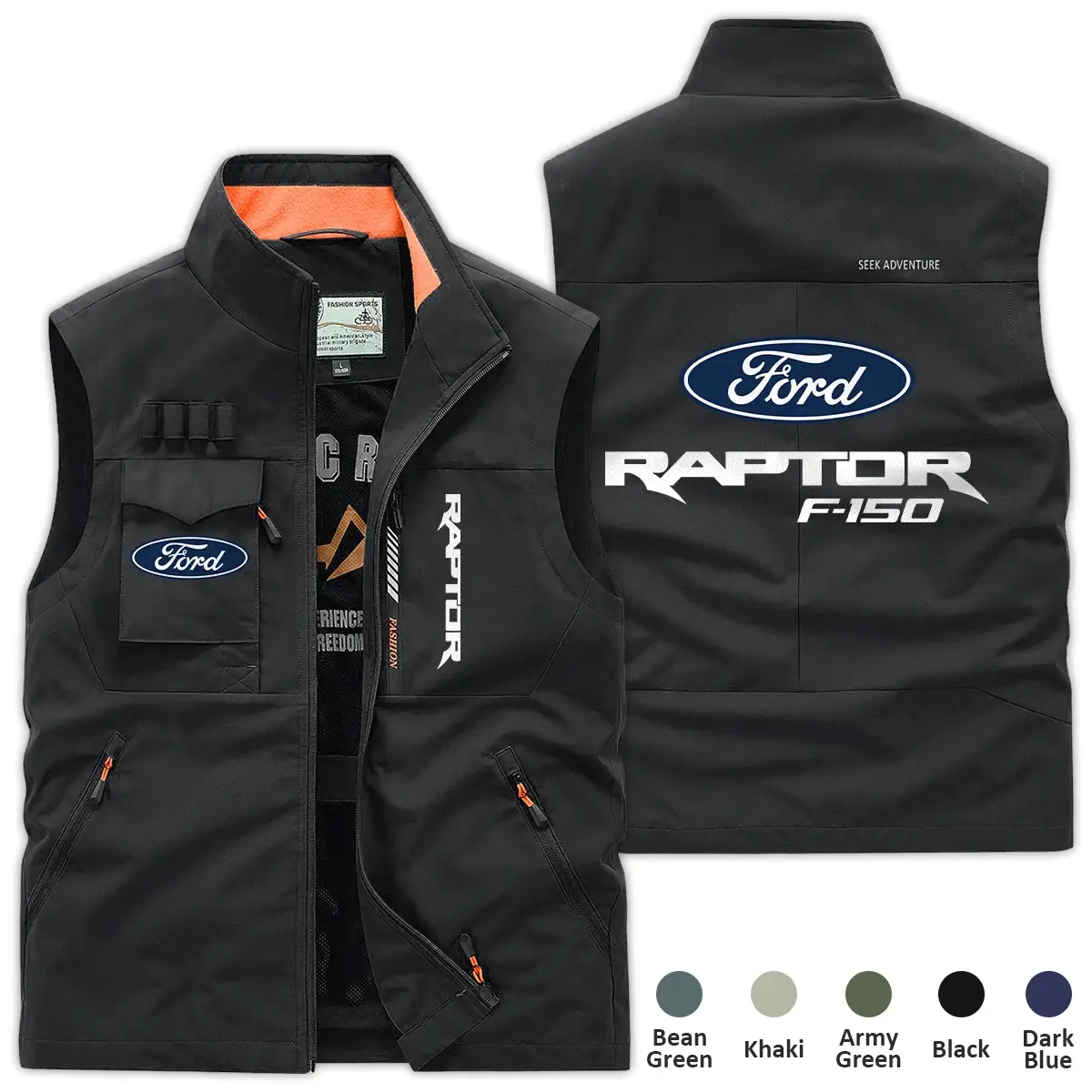 Ford F-150 Raptor Exclusive Logo Outdoor Sleeveless Vest CAROSV1106FFRZ – Ford F-150 Raptor Vest Ford F-150 Raptor Exclusive Logo Outdoor Sleeveless Vest CAROSV1106FFRZ – Ford F-150 Raptor Vest