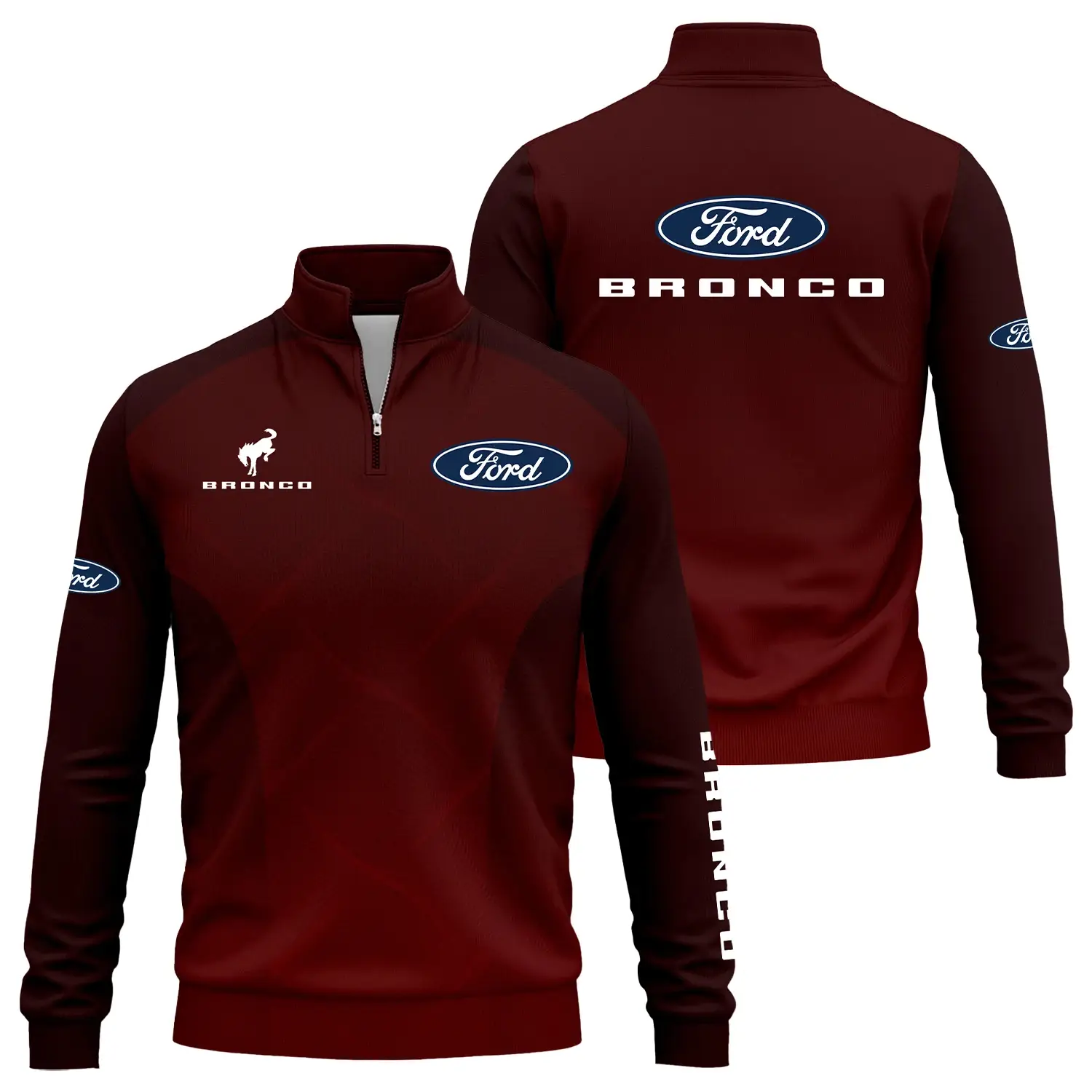 Ford Bronco Exclusive Logo Quarter-Zip Sweatshirt CARQTZ3D110605FFBZ – Ford Bronco Sweatshirt