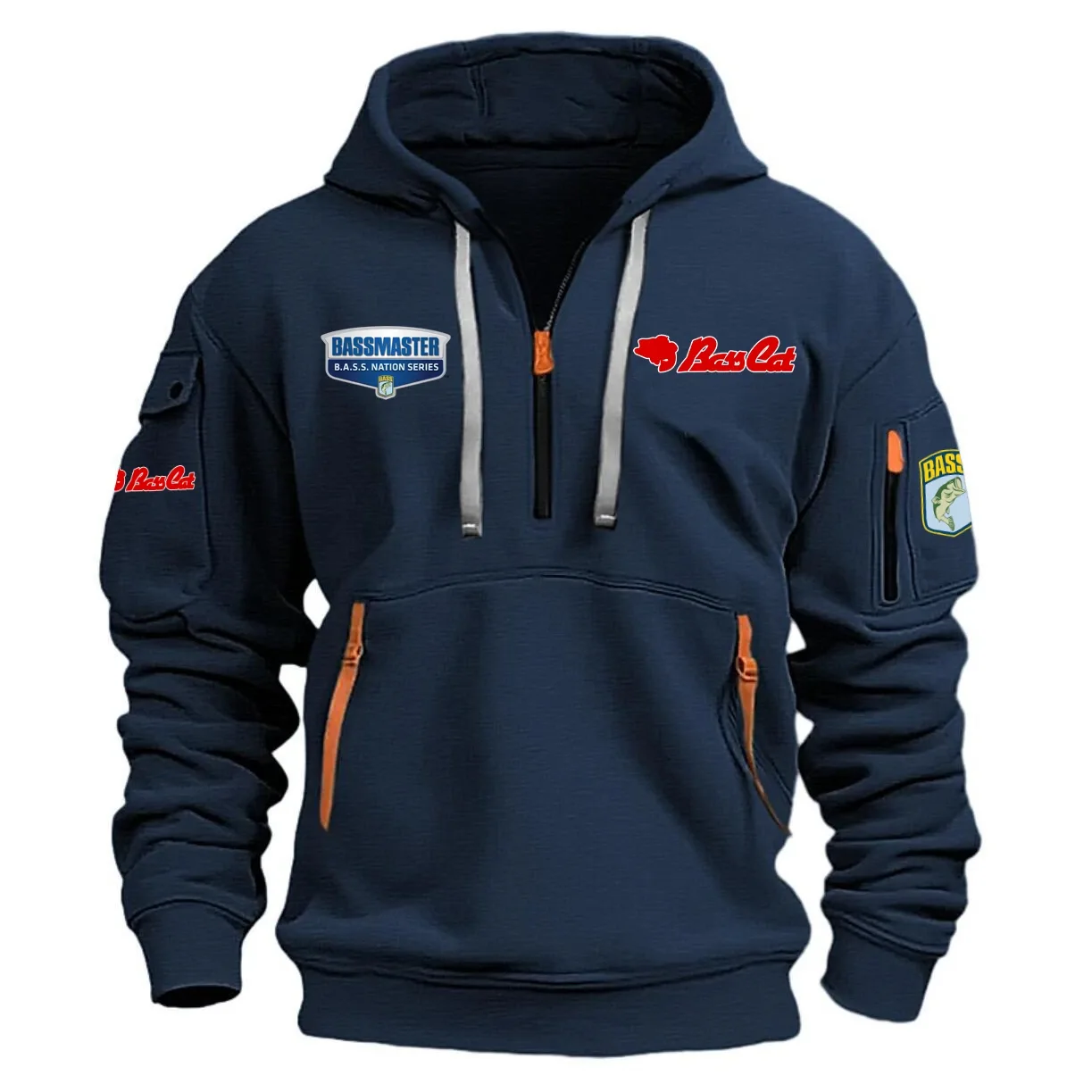 Bass Cat B.A.S.S. Nation Tournament Half Zipper Hoodie HCAH11501BCN – Bass Cat B.A.S.S. Nation Tournament Hoodie
