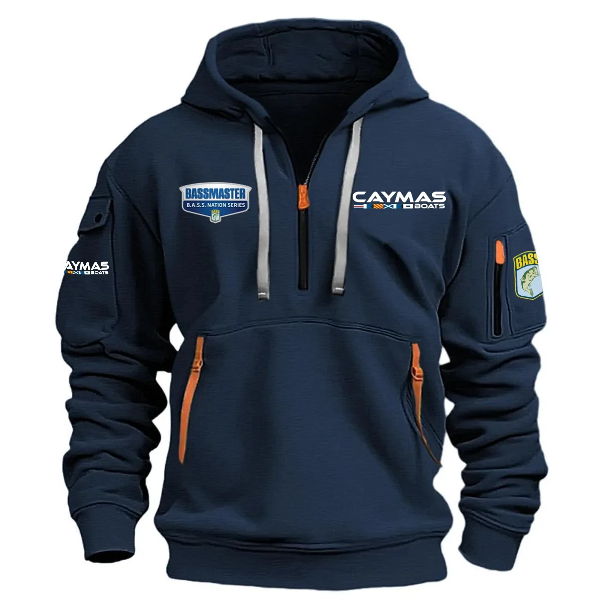 Caymas B.A.S.S. Nation Tournament Half Zipper Hoodie HCAH11501CBN – Caymas B.A.S.S. Nation Tournament Hoodie