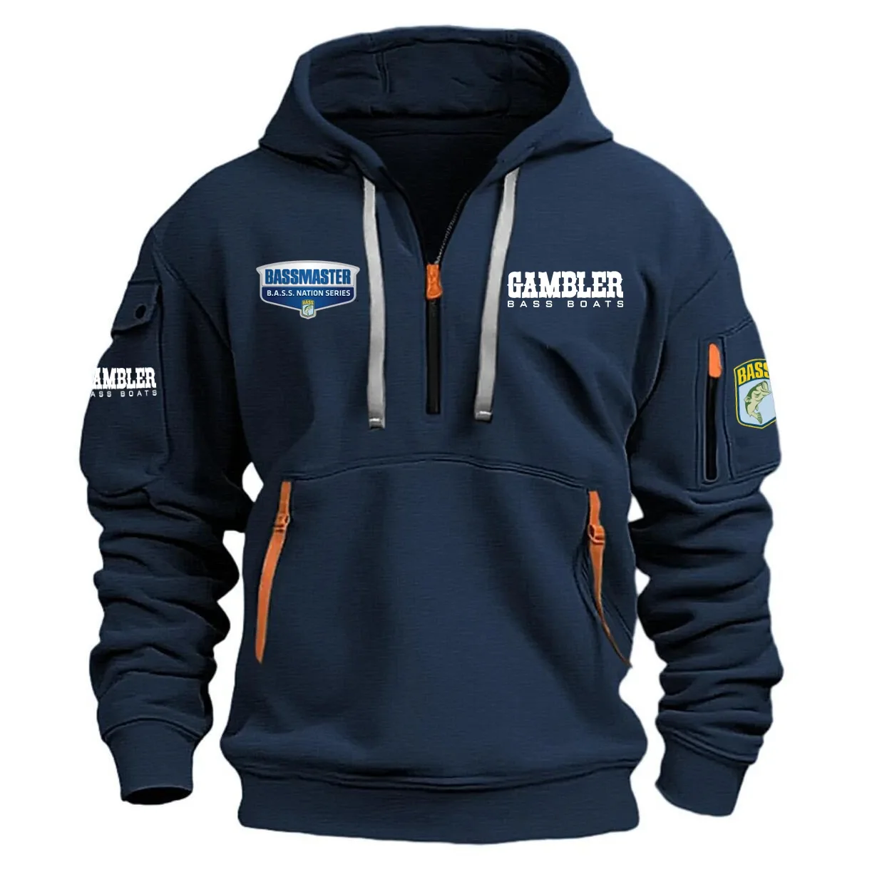 Gambler B.A.S.S. Nation Tournament Half Zipper Hoodie HCAH11501GBN – Gambler B.A.S.S. Nation Tournament Hoodie