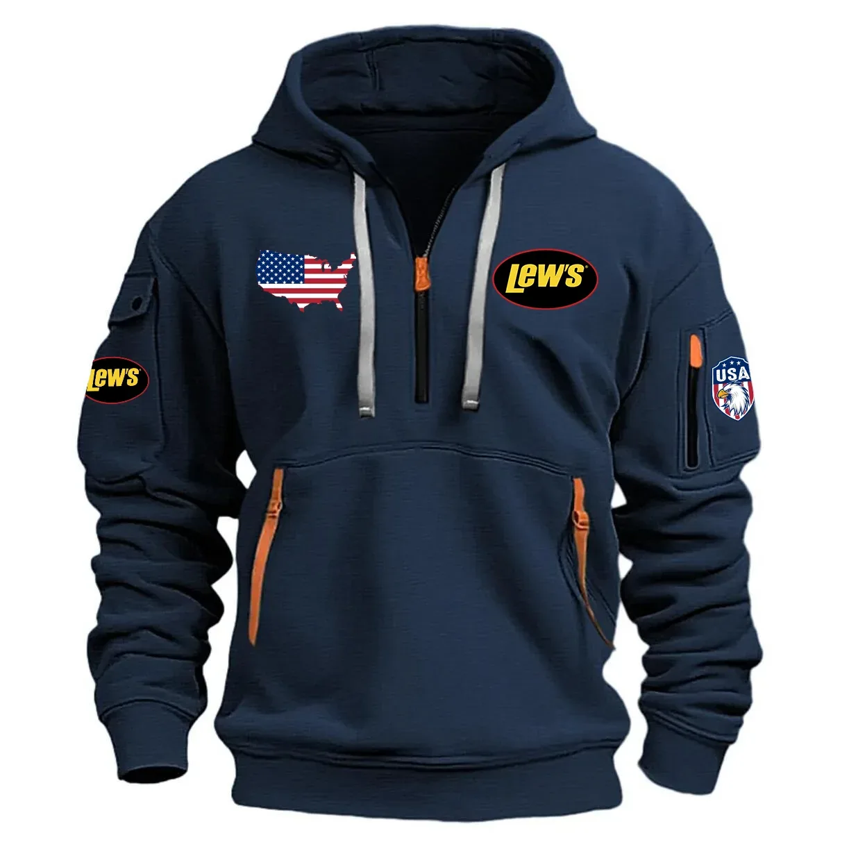 Lew’s Exclusive Logo Half Zipper Hoodie HCAH11501LSUS – Lew’s Hoodie