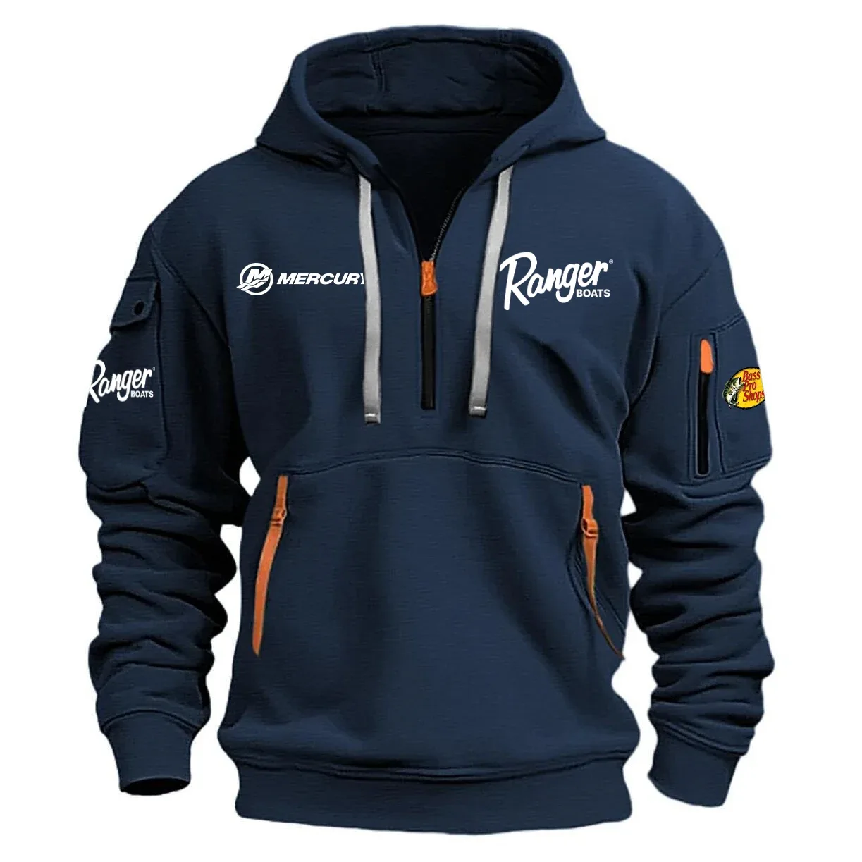 Ranger Boat Mercury Exclusive Logo Half Zipper Hoodie HCAH11501RBMBP – Ranger Boat Mercury Hoodie