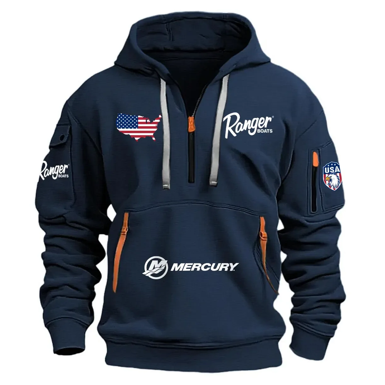 Ranger Mercury Exclusive Logo Half Zipper Hoodie HCAH11501RBMUS – Ranger Mercury Hoodie