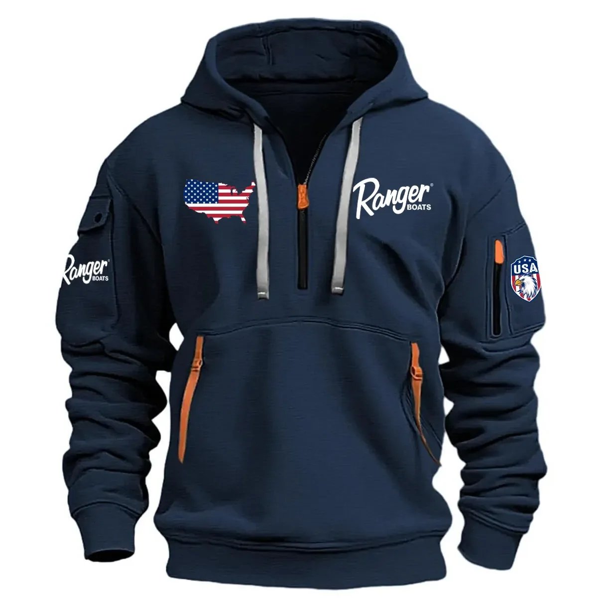 Ranger Boat Exclusive Logo Half Zipper Hoodie HCAH11501RBUS – Ranger Boat Hoodie