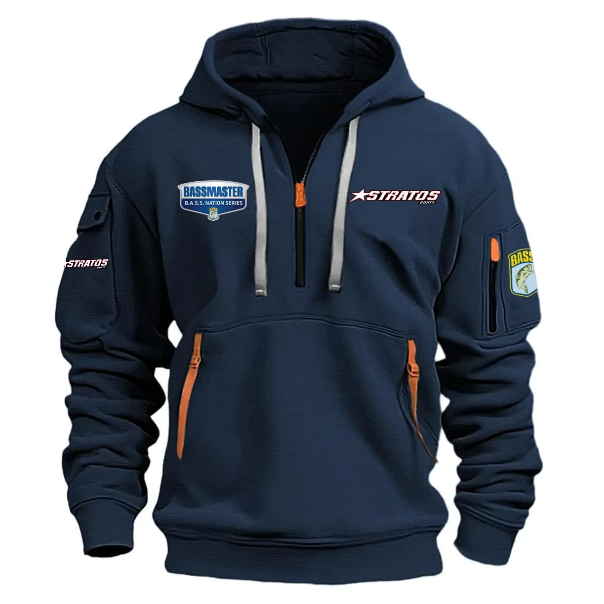 Stratos B.A.S.S. Nation Tournament Half Zipper Hoodie HCAH11501SAN – Stratos B.A.S.S. Nation Tournament Hoodie