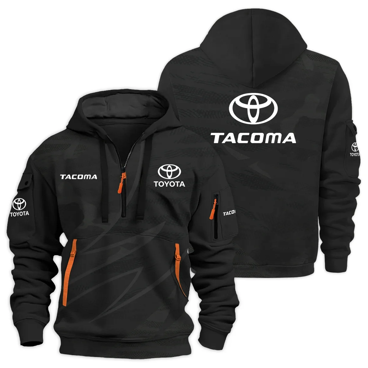 Toyota Tacoma Exclusive Logo Half Zipper Hoodie HTHHZ01TYTTC – Toyota Tacoma Hoodie