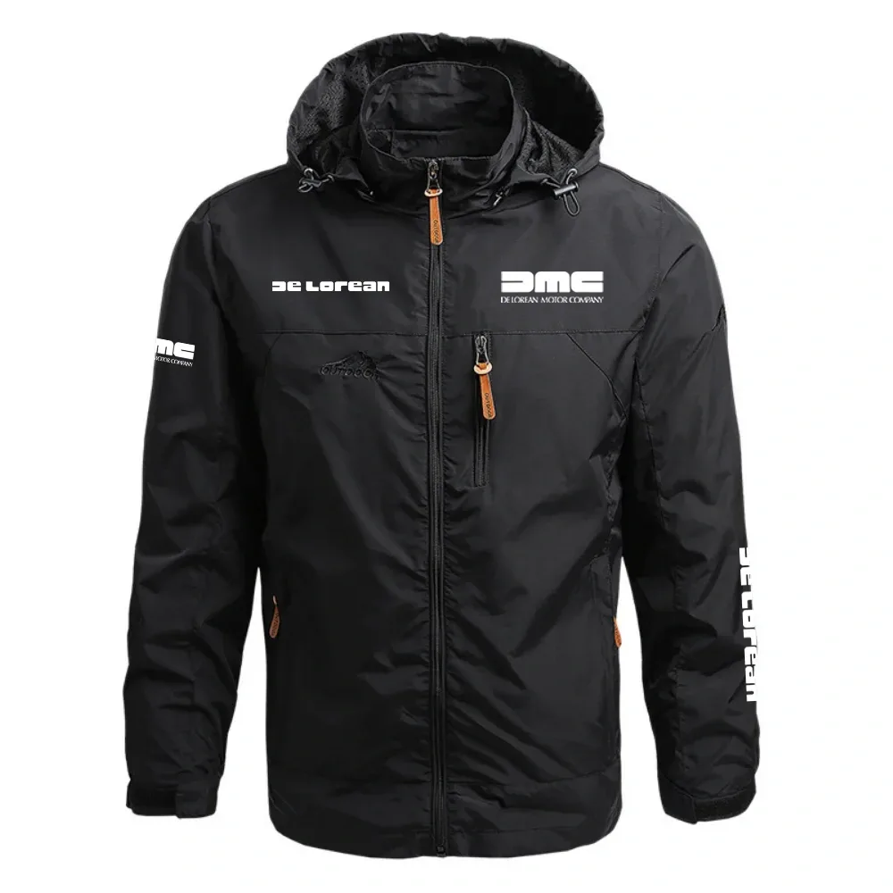 DeLorean DMC-12  Waterproof Outdoor Jacket Detachable Hood Windbreaker HTWOJDLDMC – DeLorean Jacket