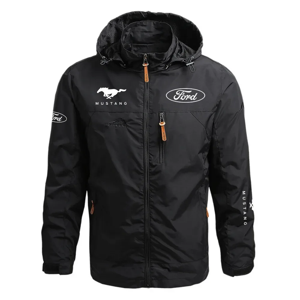 Ford Mustang Waterproof Outdoor Jacket Detachable Hood Windbreaker HTWOJF1MUS – Ford Jacket