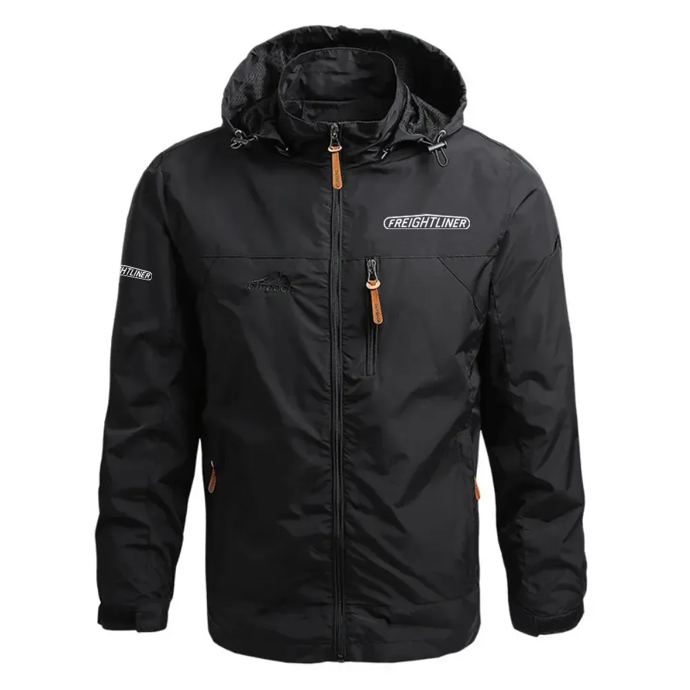 Freightliner Exclusive Logo Waterproof Outdoor Jacket Detachable Hood Windbreaker HTWOJFLZZ – Freightliner Jacket