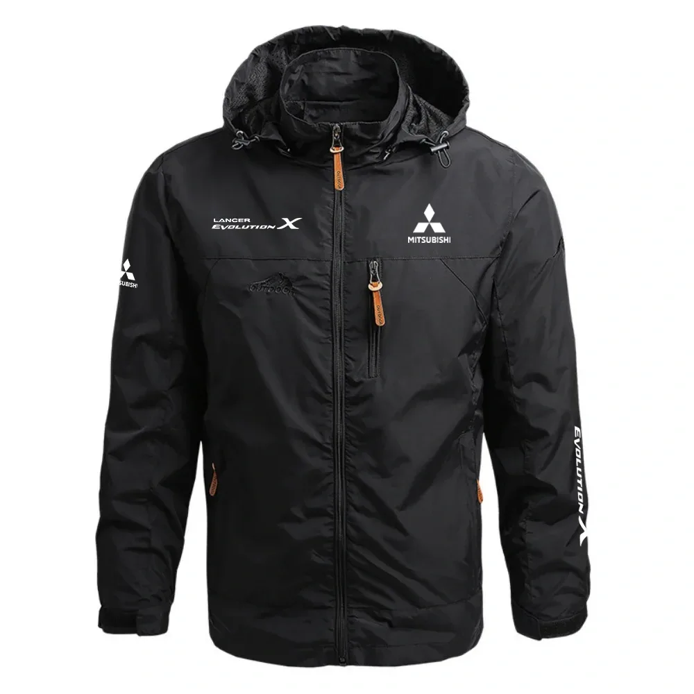 Mitsubishi Lancer Evolution Waterproof Outdoor Jacket Detachable Hood Windbreaker HTWOJMSBLAN – Mitsubishi Jacket