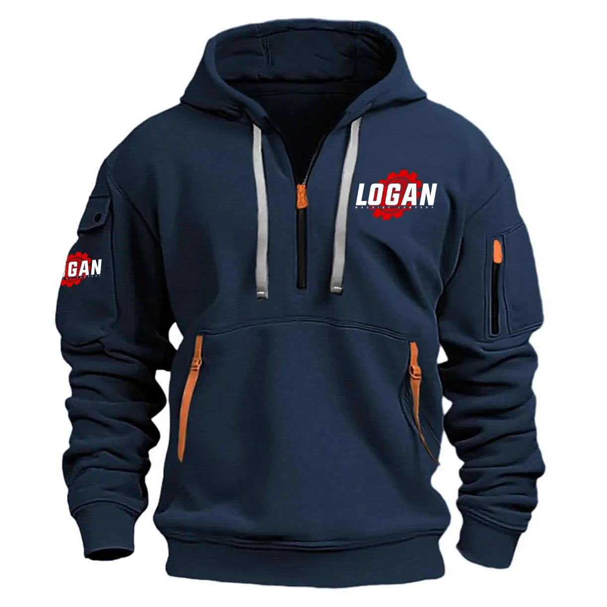 Logan Machine Company Exclusive Logo Half Zipper Hoodie NBSGHHZ0901LMZ – Logan Machine Company Hoodie