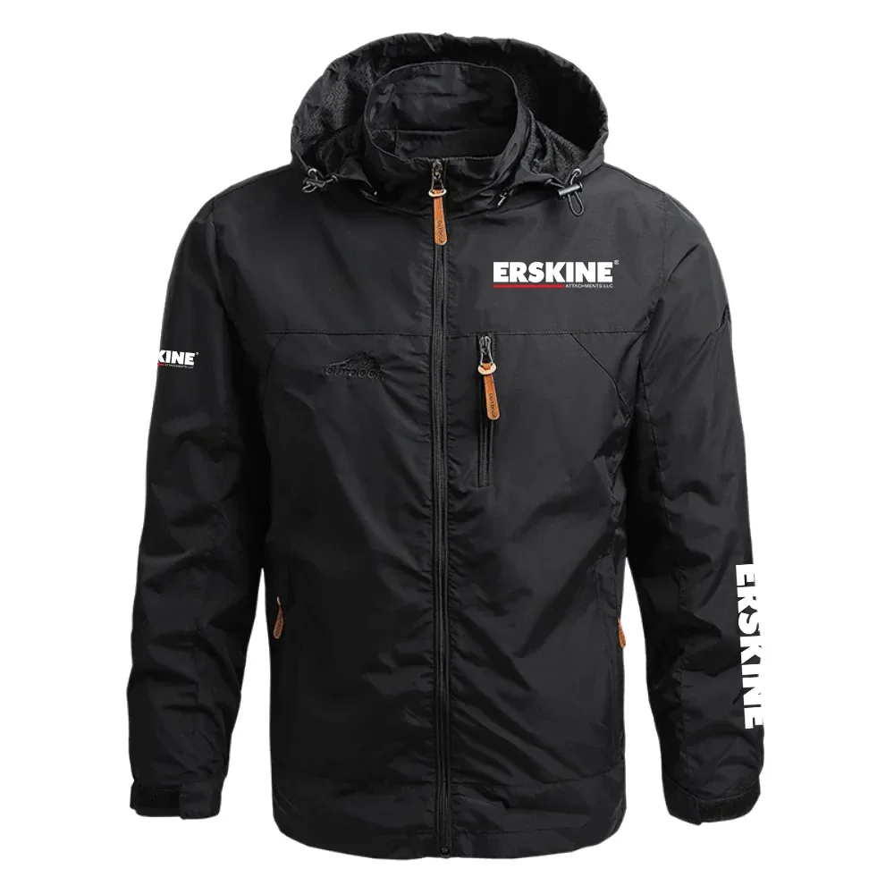 Erskine Attachments, LLC Exclusive Logo Waterproof Outdoor Jacket Detachable Hood NBVMWOJ1401EAZ – Erskine Attachments, LLC Jacket