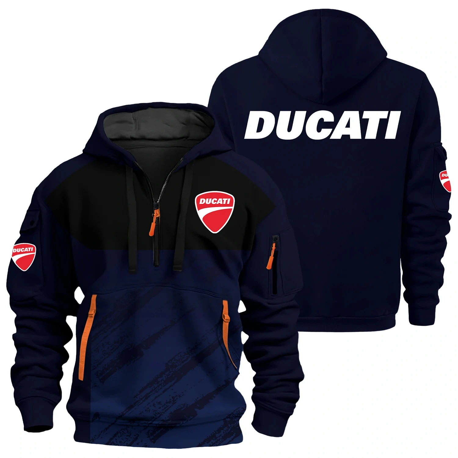 Ducati Exclusive Logo Half Zipper Hoodie OSMTBHHZ3D121104DCZ – Ducati Hoodie