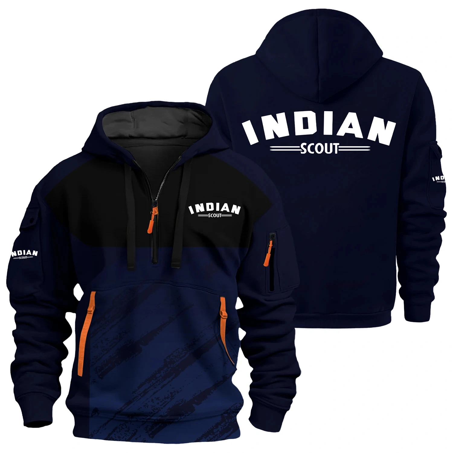 Indian Scout Exclusive Logo Half Zipper Hoodie OSMTBHHZ3D121104ISZ – Indian Scout Hoodie