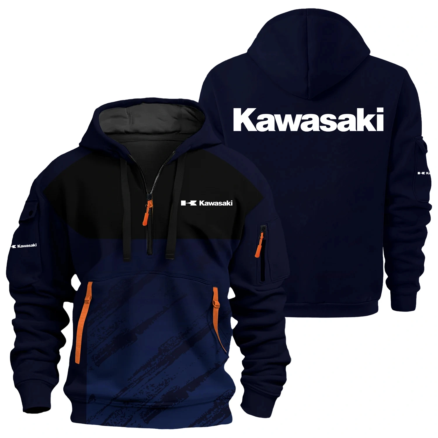 Kawasaki Exclusive Logo Half Zipper Hoodie OSMTBHHZ3D121104KAZ – Kawasaki Hoodie