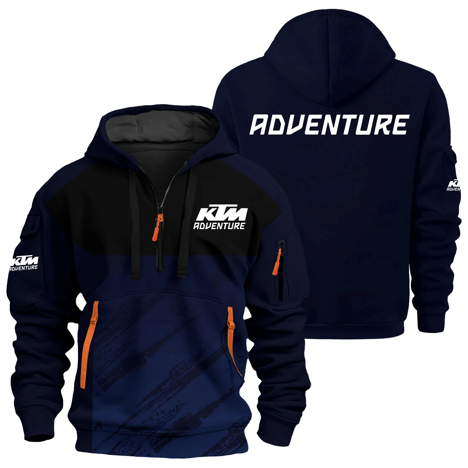 KTM Adventure Exclusive Logo Half Zipper Hoodie OSMTBHHZ3D121104KTZ – KTM Adventure Hoodie