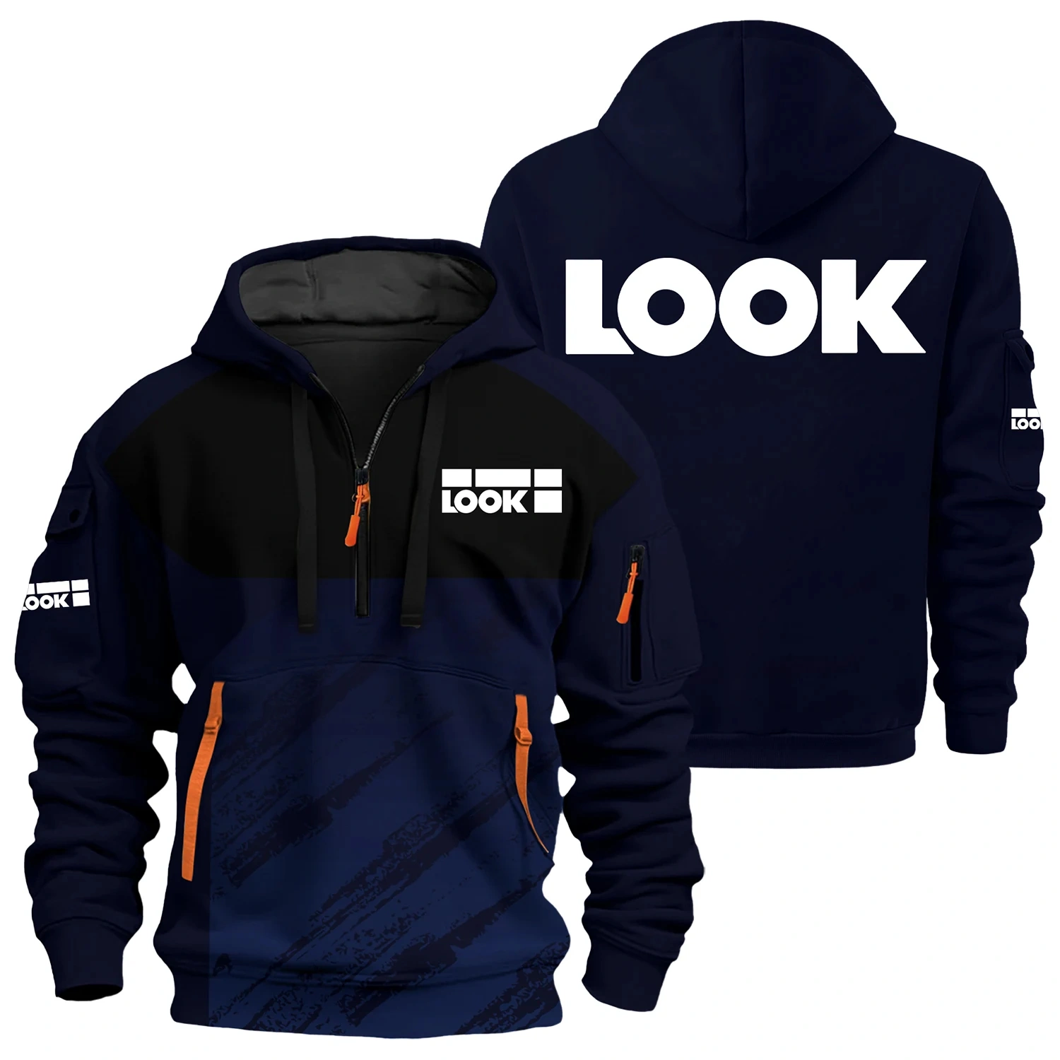 Look Exclusive Logo Half Zipper Hoodie OSMTBHHZ3D121104LKZ – Look Hoodie