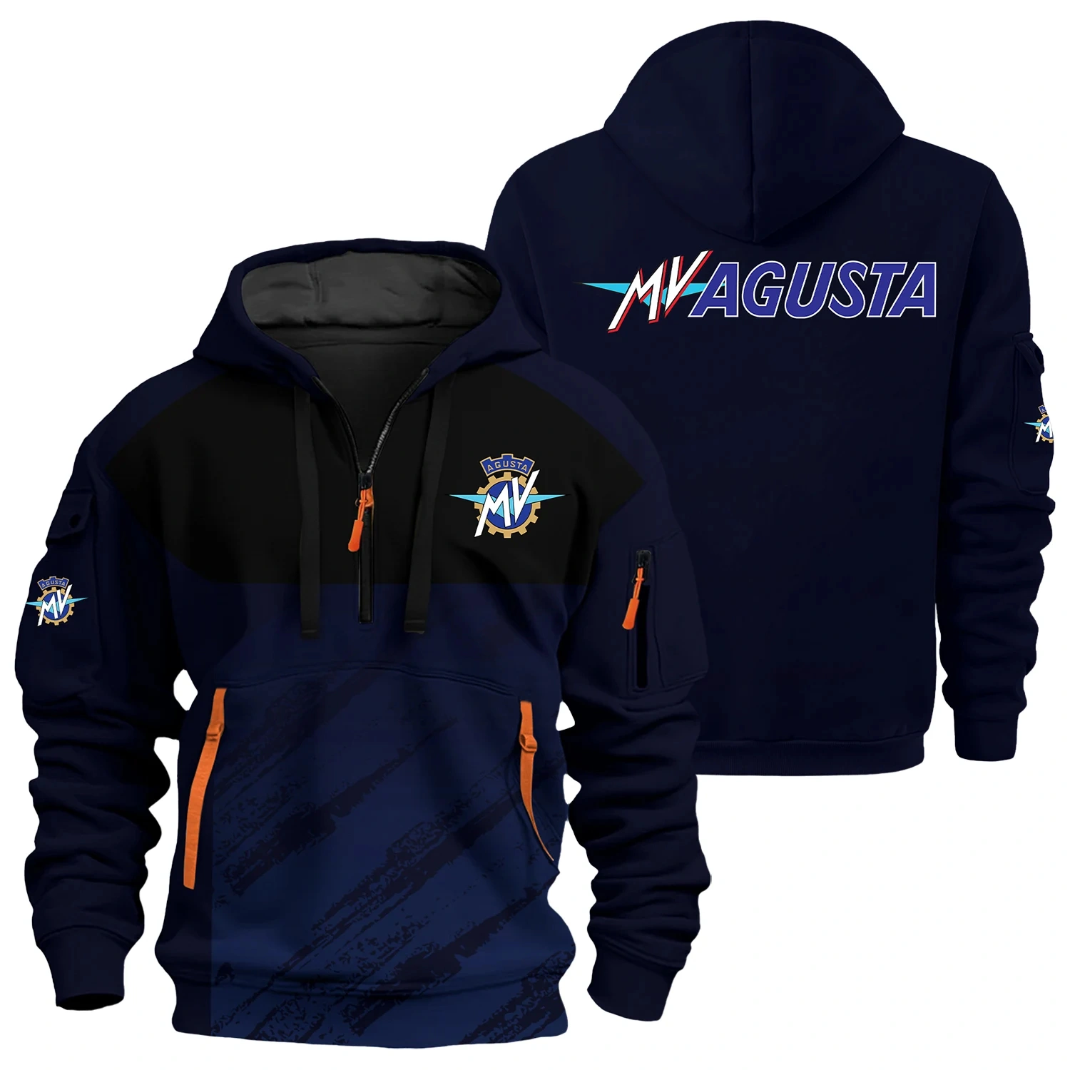 MV Agusta Exclusive Logo Half Zipper Hoodie OSMTBHHZ3D121104MAZ – MV Agusta Hoodie