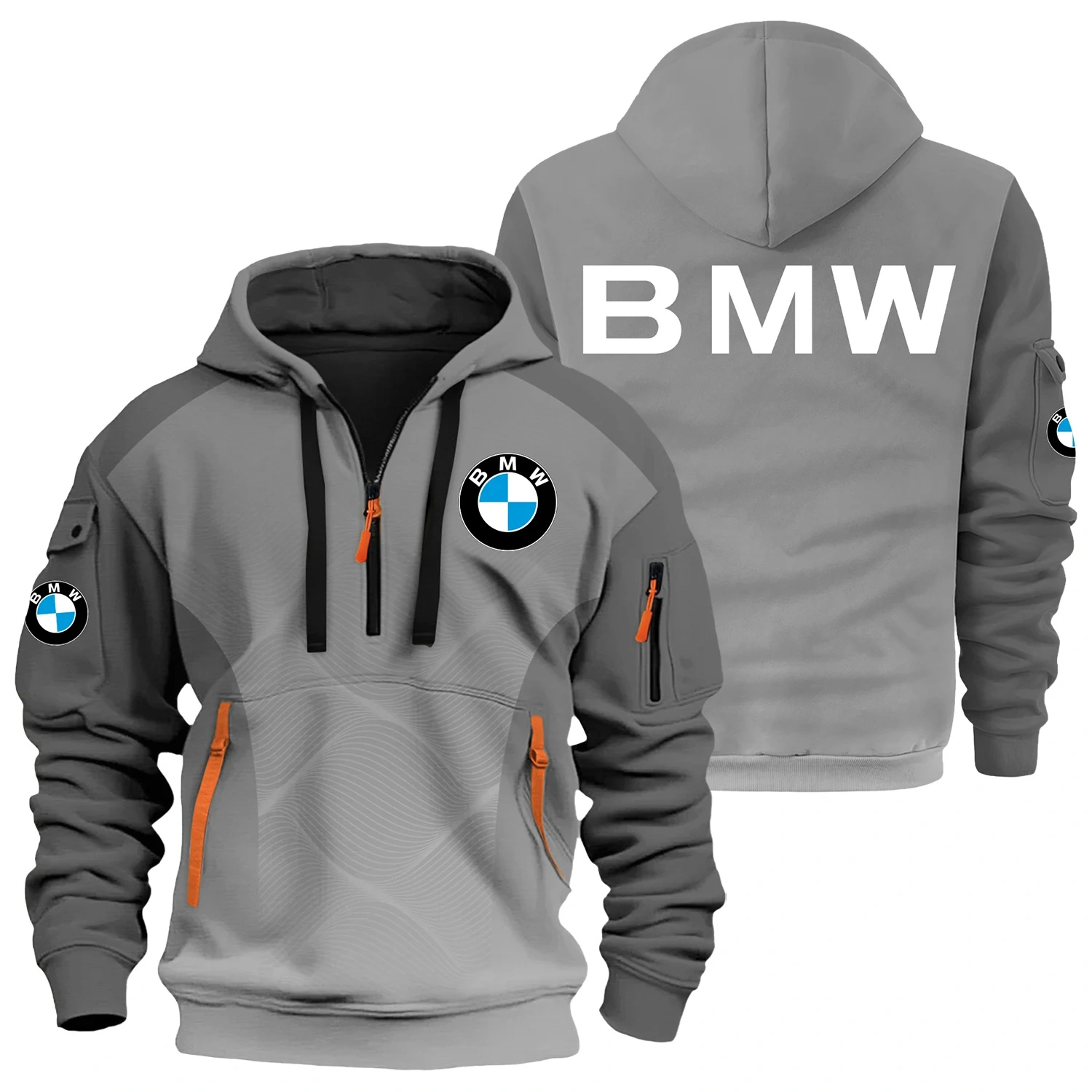 BMW Exclusive Logo Half Zipper Hoodie OSMTBHHZ3D121105BMWZ – BMW Hoodie