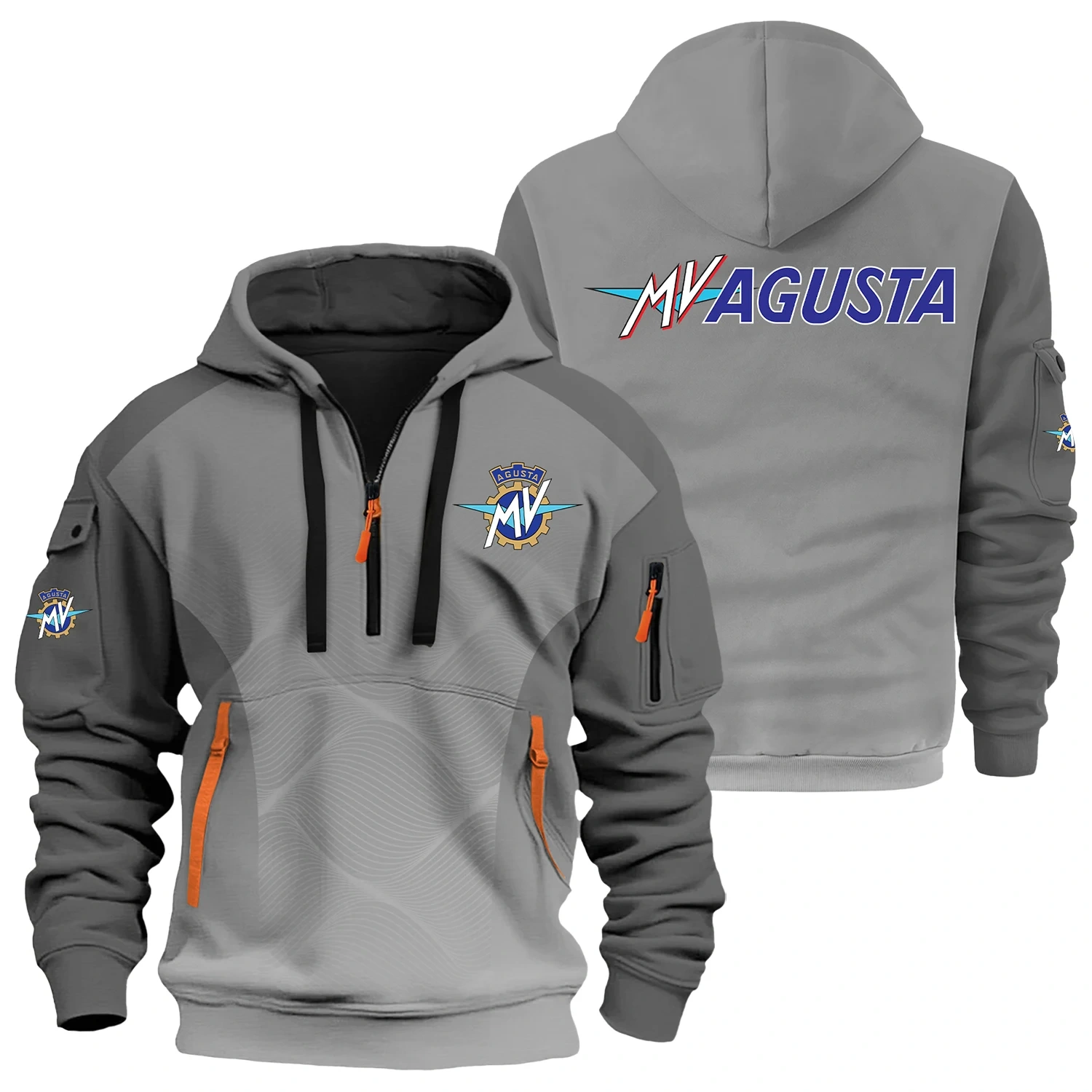 MV Agusta Exclusive Logo Half Zipper Hoodie OSMTBHHZ3D121105MAZ – MV Agusta Hoodie