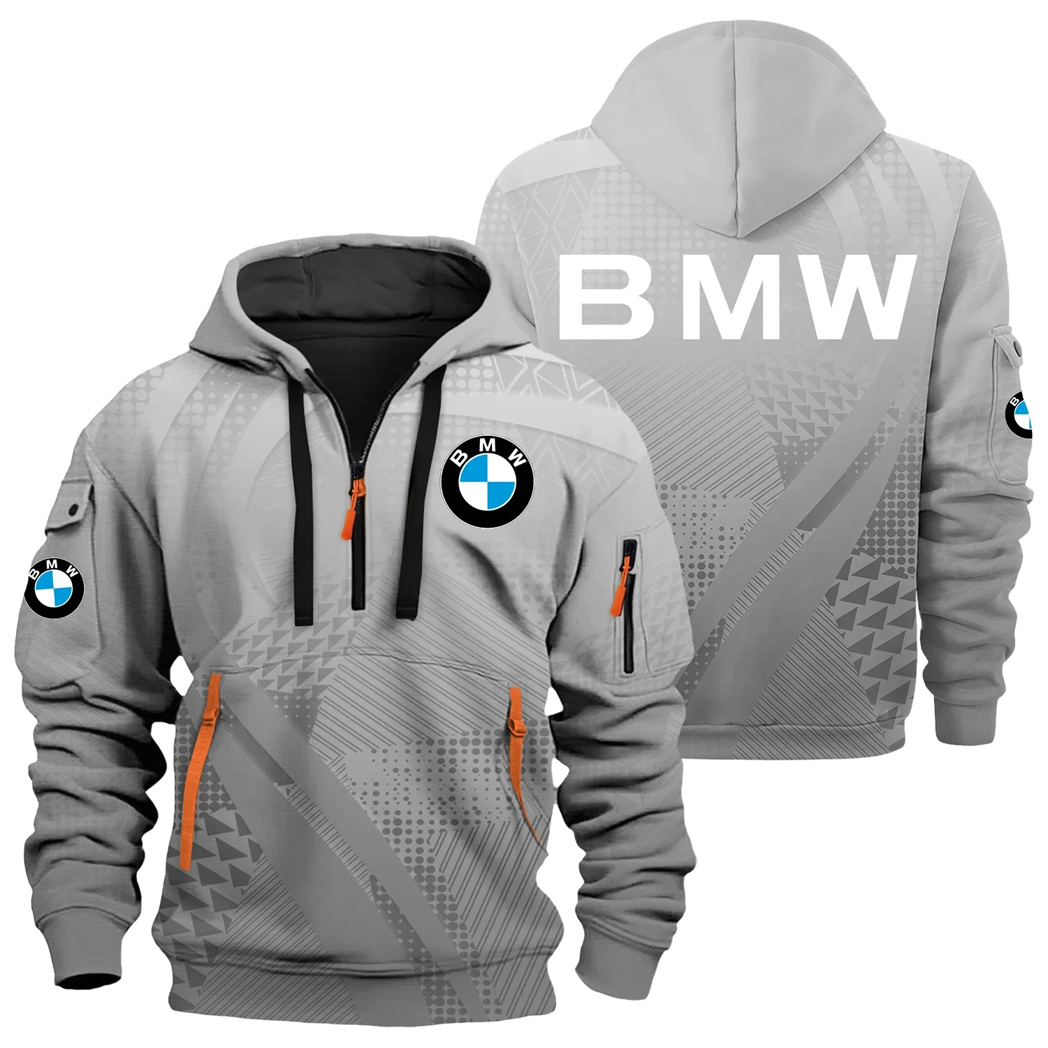 BMW Exclusive Logo Half Zipper Hoodie OSMTBHHZ3D121107BMWZ – BMW Hoodie