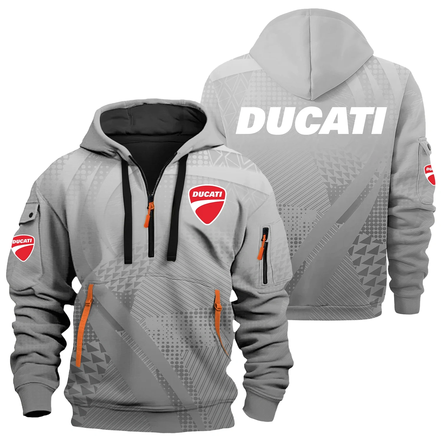 Ducati Exclusive Logo Half Zipper Hoodie OSMTBHHZ3D121107DCZ – Ducati Hoodie