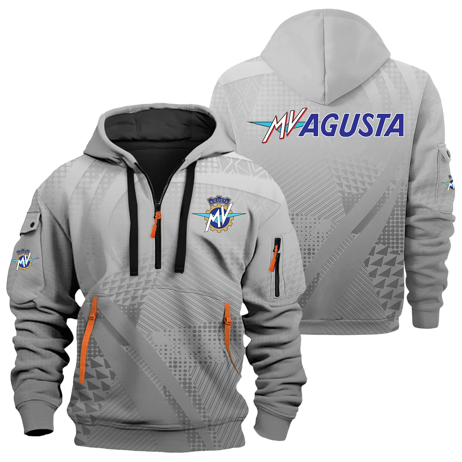 MV Agusta Exclusive Logo Half Zipper Hoodie OSMTBHHZ3D121107MAZ – MV Agusta Hoodie