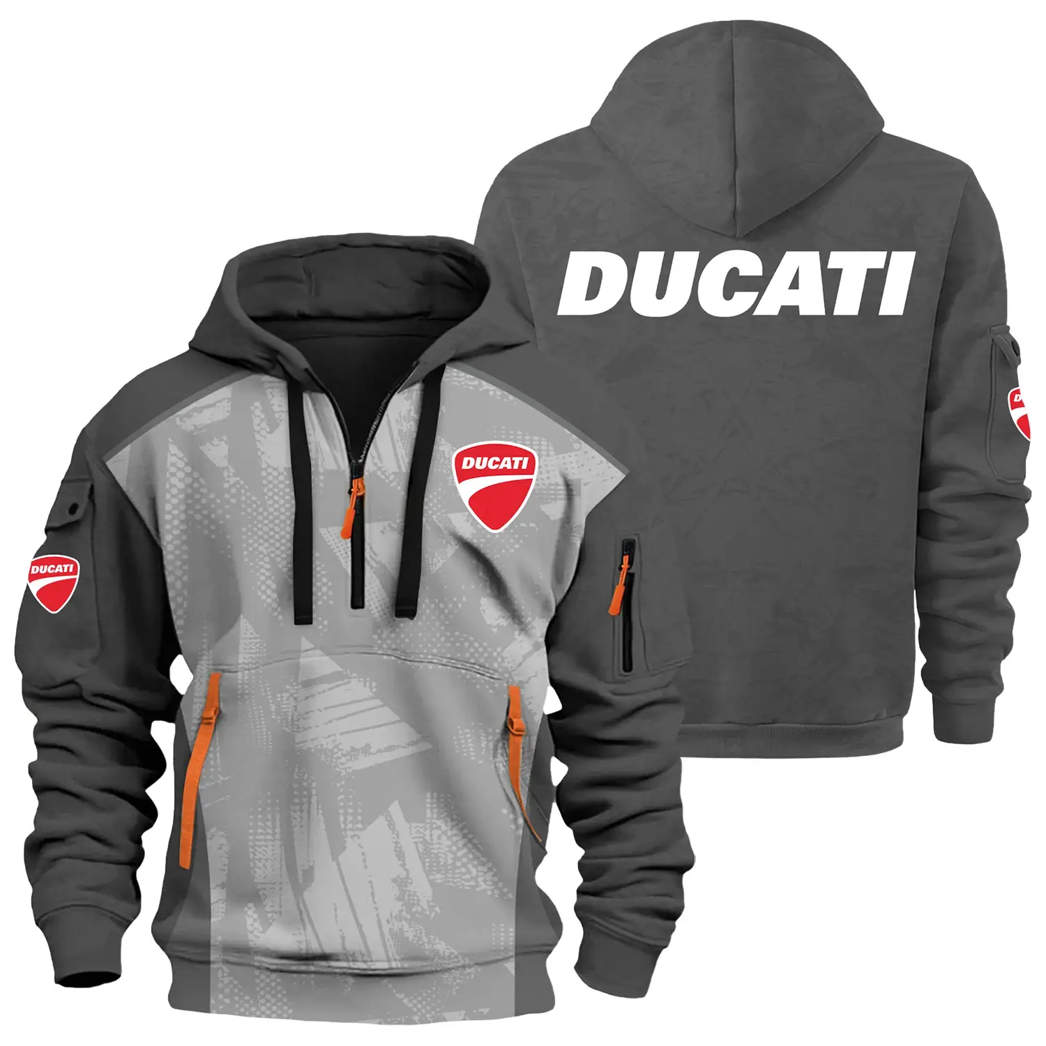 Ducati Exclusive Logo Half Zipper Hoodie OSMTBHHZ3D121110DCZ – Ducati Hoodie