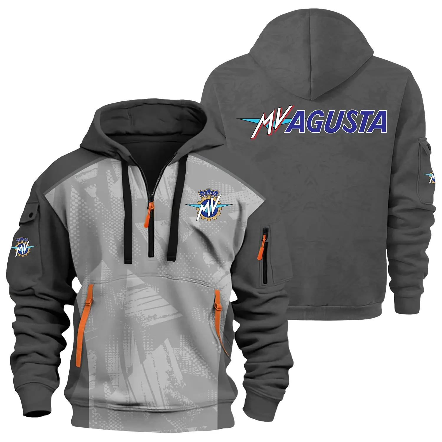 MV Agusta Exclusive Logo Half Zipper Hoodie OSMTBHHZ3D121110MAZ – MV Agusta Hoodie