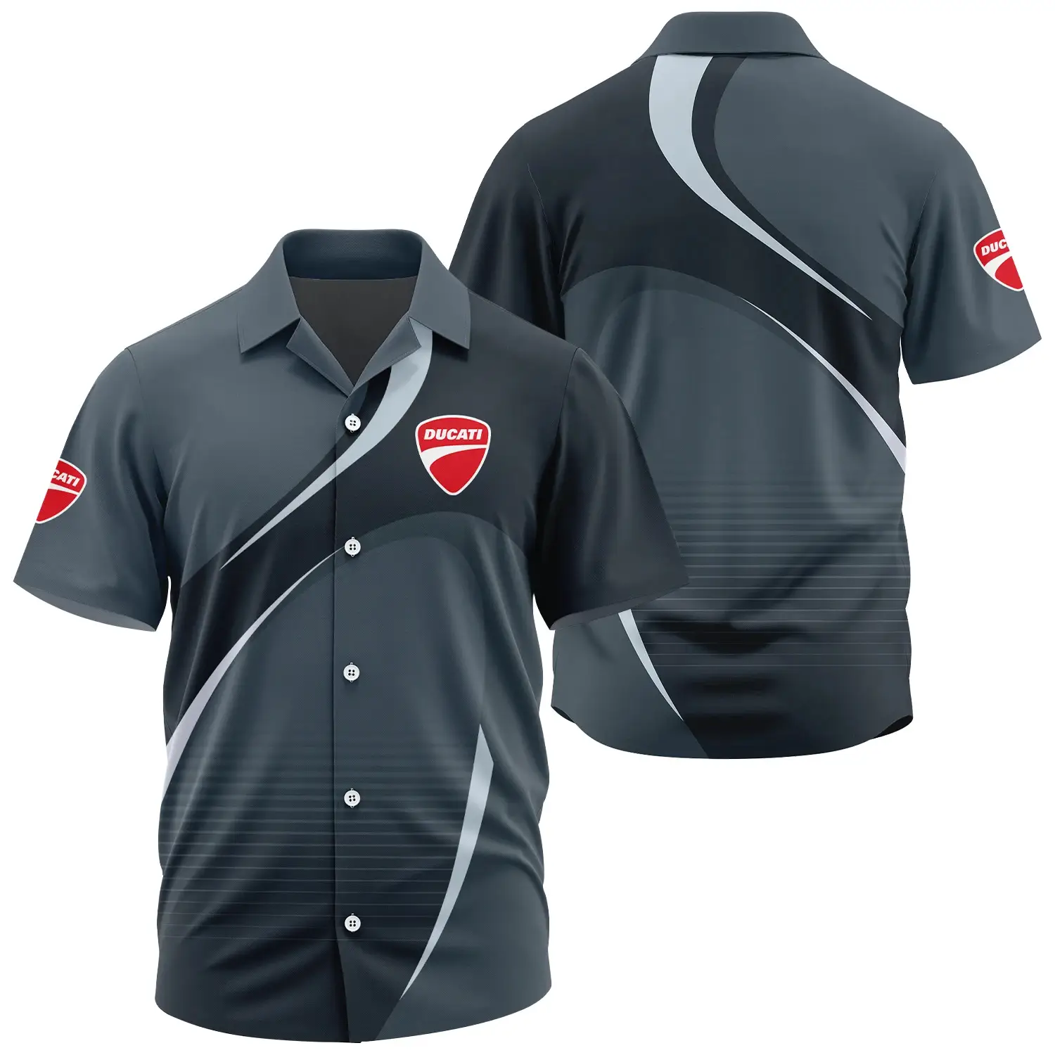 Ducati Exclusive Logo Short Sleeve Camp Collar Shirt OSMTBHWS001DCZ – Ducati Shirt – Ducati Shirt