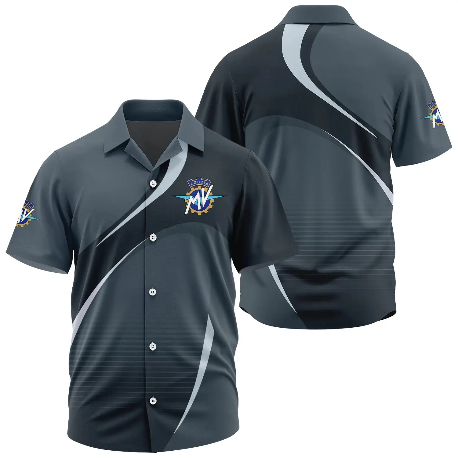 MV Agusta Exclusive Logo Short Sleeve Camp Collar Shirt OSMTBHWS001MAZ – MV Agusta Shirt – MV Agusta Shirt