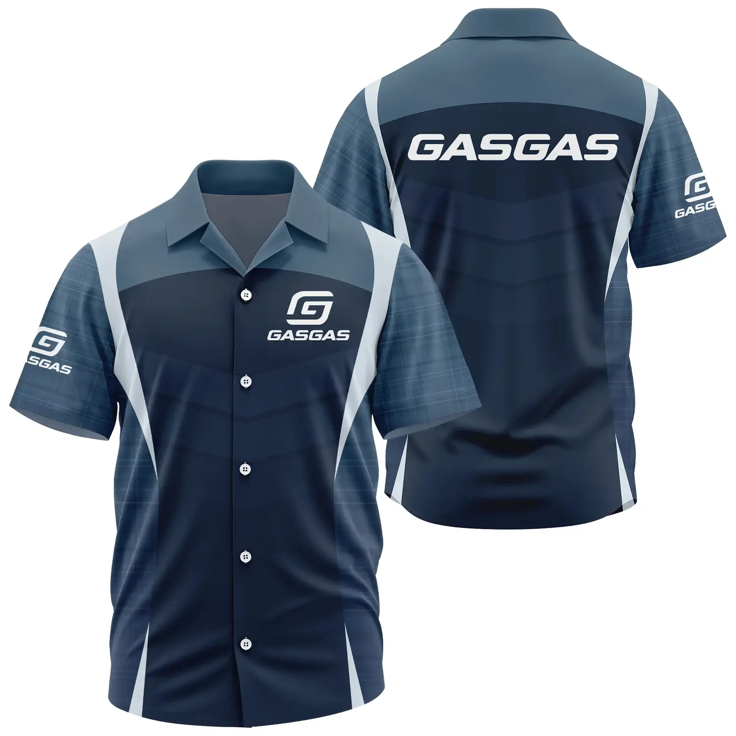 GasGas Exclusive Logo Short Sleeve Camp Collar Shirt OSMTBHWS003GGZ – GasGas Shirt – GasGas Shirt
