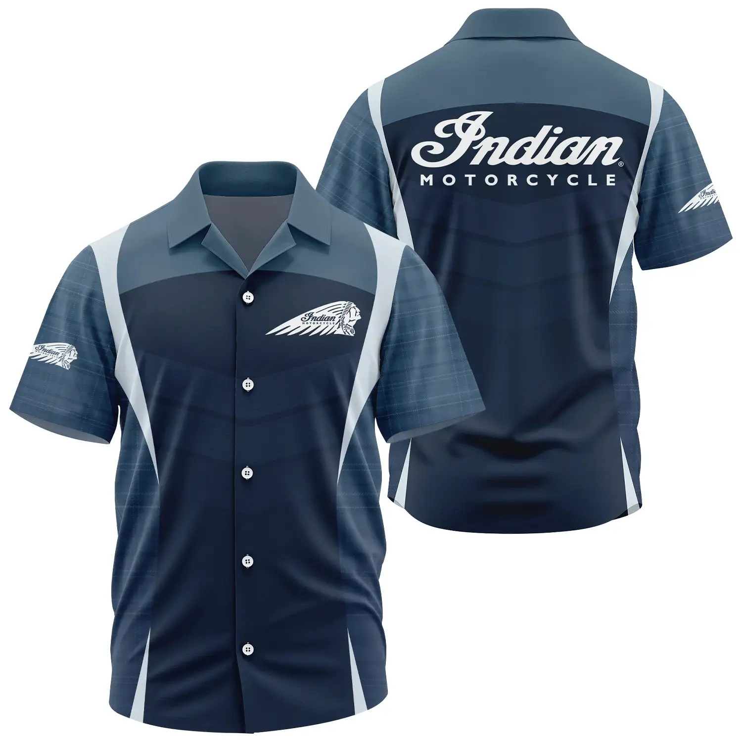Indian Motorcycle Exclusive Logo Short Sleeve Camp Collar Shirt OSMTBHWS003IMZ – Indian Motorcycle Shirt – Indian Motorcycle Shirt