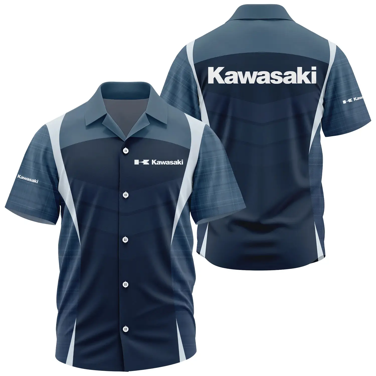Kawasaki Exclusive Logo Short Sleeve Camp Collar Shirt OSMTBHWS003KAZ – Kawasaki Shirt – Kawasaki Shirt