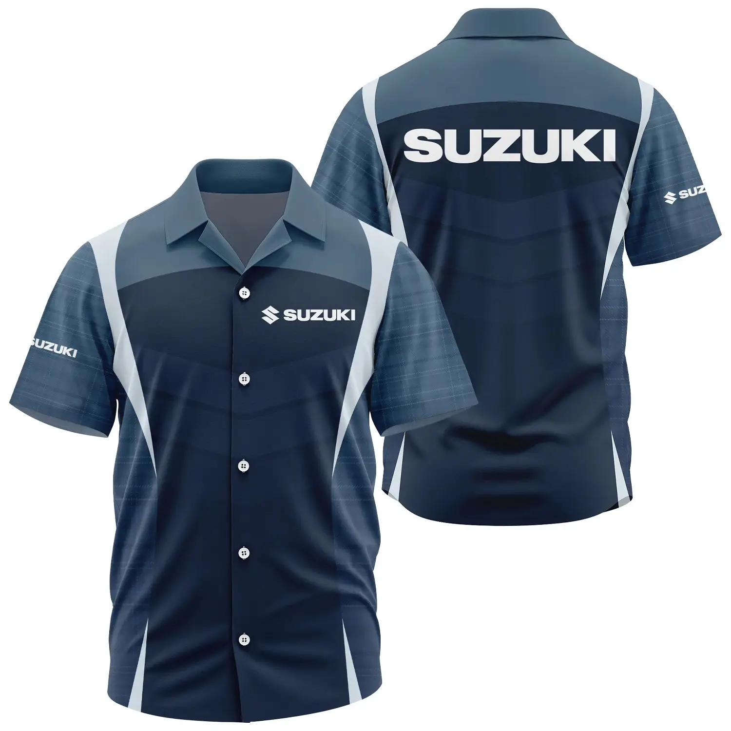 Suzuki Exclusive Logo Short Sleeve Camp Collar Shirt OSMTBHWS003SUZ – Suzuki Shirt – Suzuki Shirt