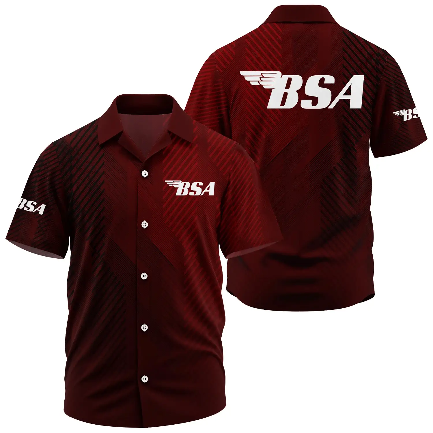 BSA Exclusive Logo Short Sleeve Camp Collar Shirt OSMTBHWS006BSAZ – BSA Shirt – BSA Shirt