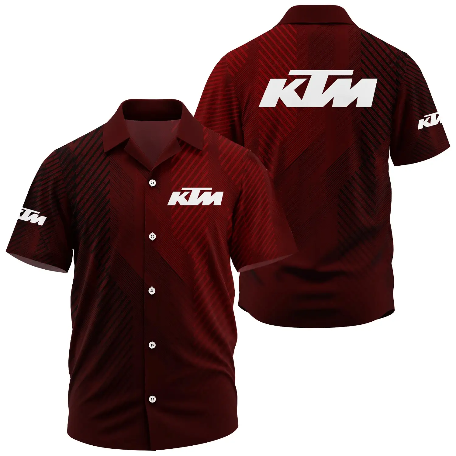 KTM Exclusive Logo Short Sleeve Camp Collar Shirt OSMTBHWS006KTMZ – KTM Shirt – KTM Shirt