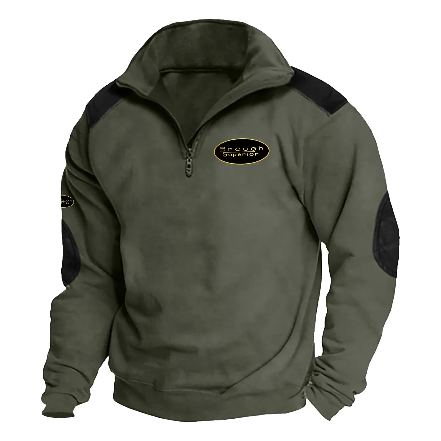 Brough Superior Exclusive Logo Tactical Quarter-Zip Sweatshirt OSMTBSCS2905BGSZ – Brough Superior Sweatshirt Brough Superior Exclusive Logo Tactical Quarter-Zip Sweatshirt OSMTBSCS2905BGSZ – Brough Superior Sweatshirt