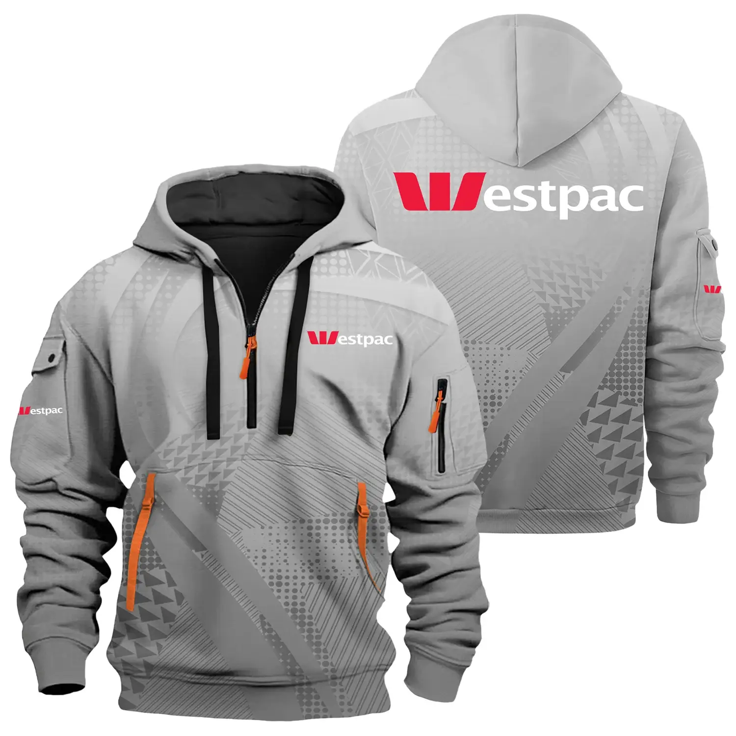 Westpac Exclusive Logo Half Zipper Hoodie OUAS3DHHZ007WTZ – Westpac Hoodie