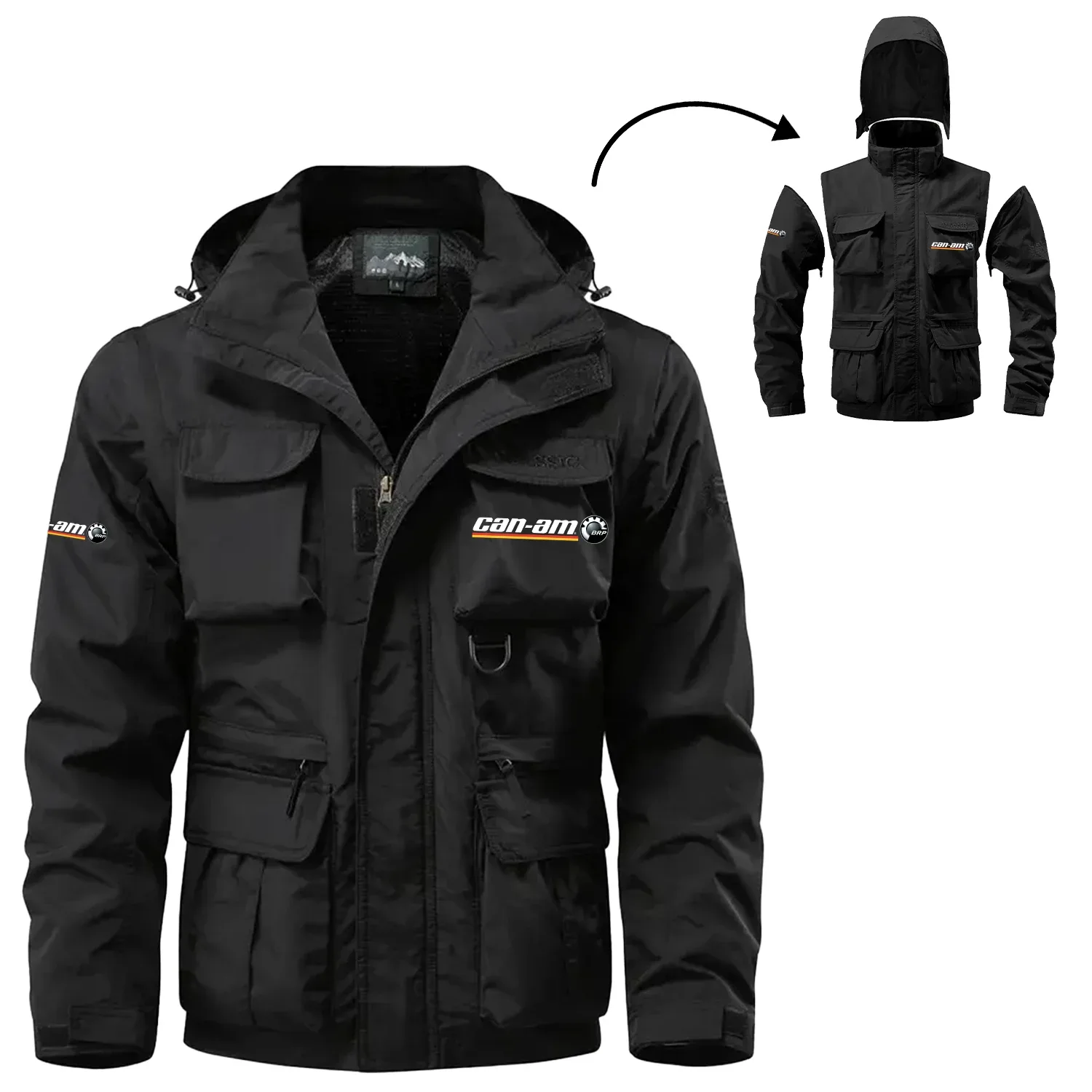 Can-Am Exclusive Logo Waterproof Multi Pocket Jacket Detachable Hood and Sleeves OUFA2MPJ0819CMZ – Can-Am Jacket Can-Am Exclusive Logo Waterproof Multi Pocket Jacket Detachable Hood and Sleeves OUFA2MPJ0819CMZ – Can-Am Jacket