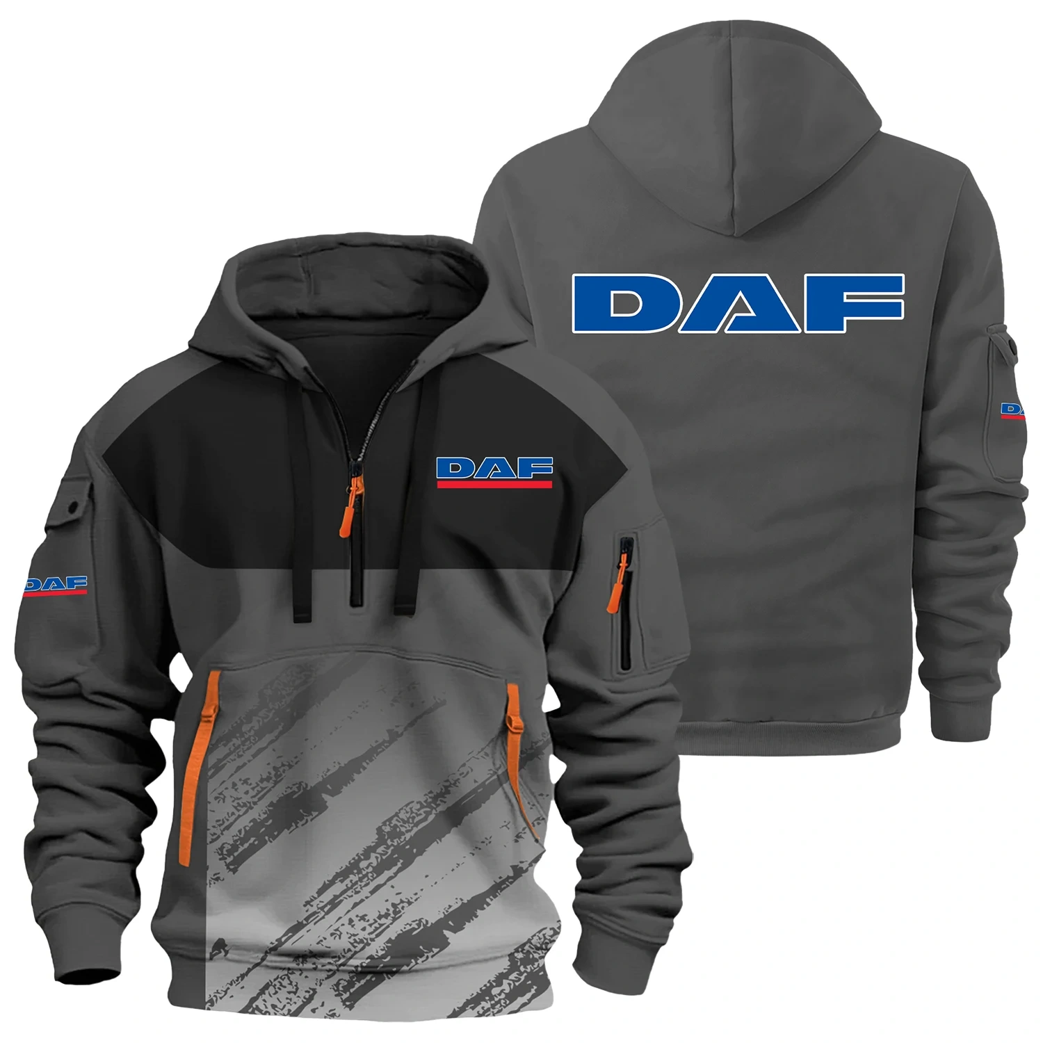 DAF Trucks Exclusive Logo Half Zipper Hoodie OUFAHHZ3D081904DAZ – DAF Trucks Hoodie