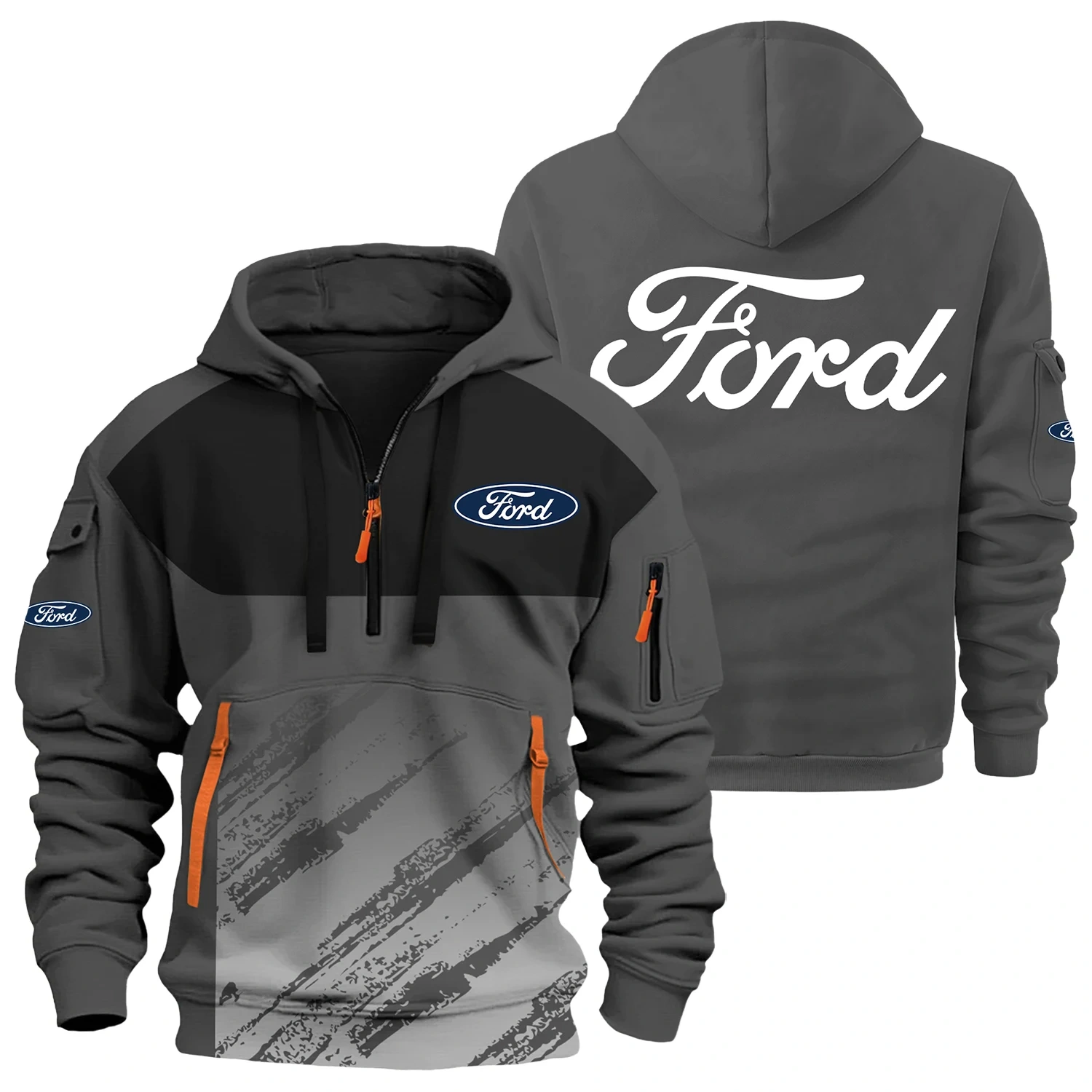 Ford Exclusive Logo Half Zipper Hoodie OUFAHHZ3D081904F1Z – Ford Hoodie