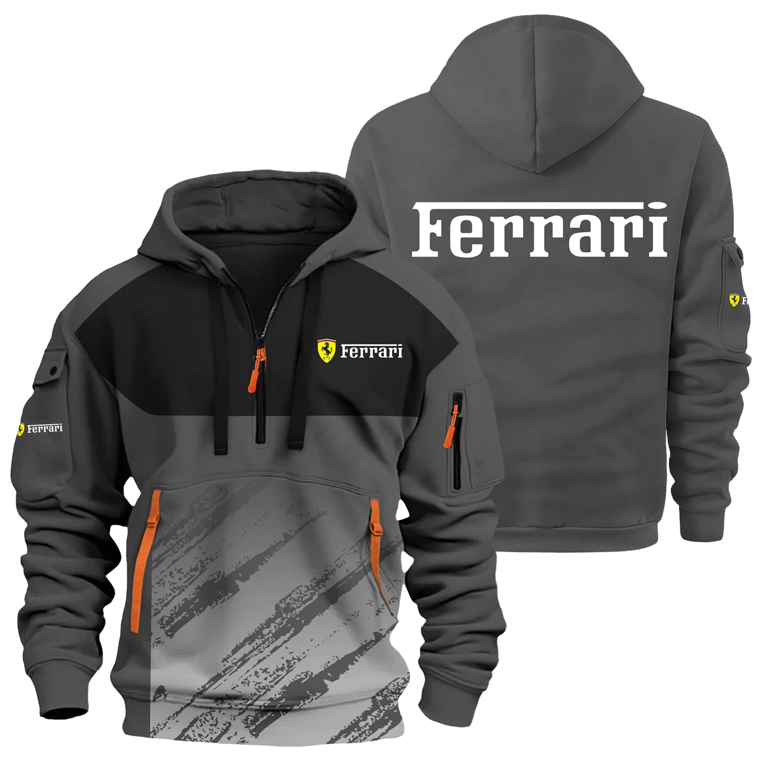 Ferrari Exclusive Logo Half Zipper Hoodie OUFAHHZ3D081904FIZ – Ferrari Hoodie
