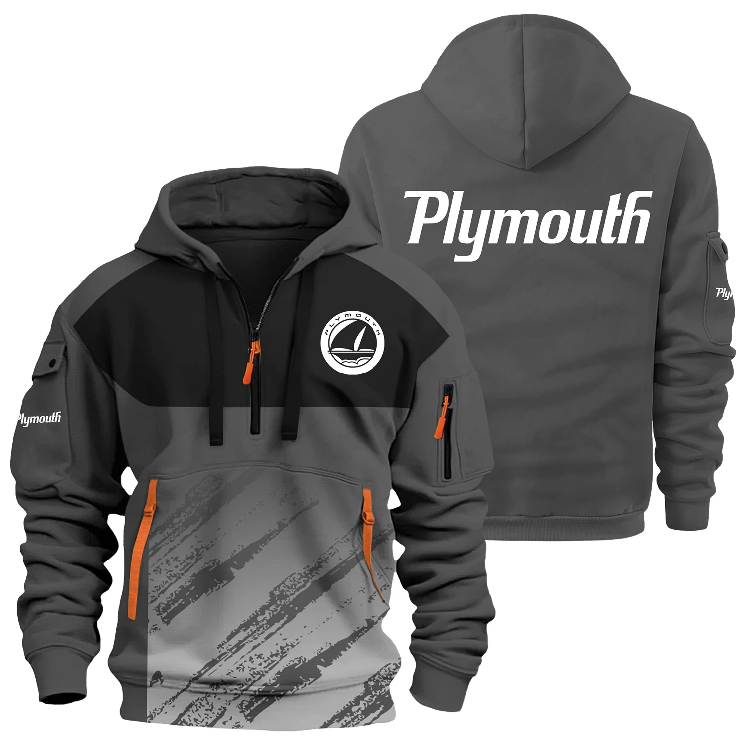 Plymouth Exclusive Logo Half Zipper Hoodie OUFAHHZ3D081904PYZ – Plymouth Hoodie