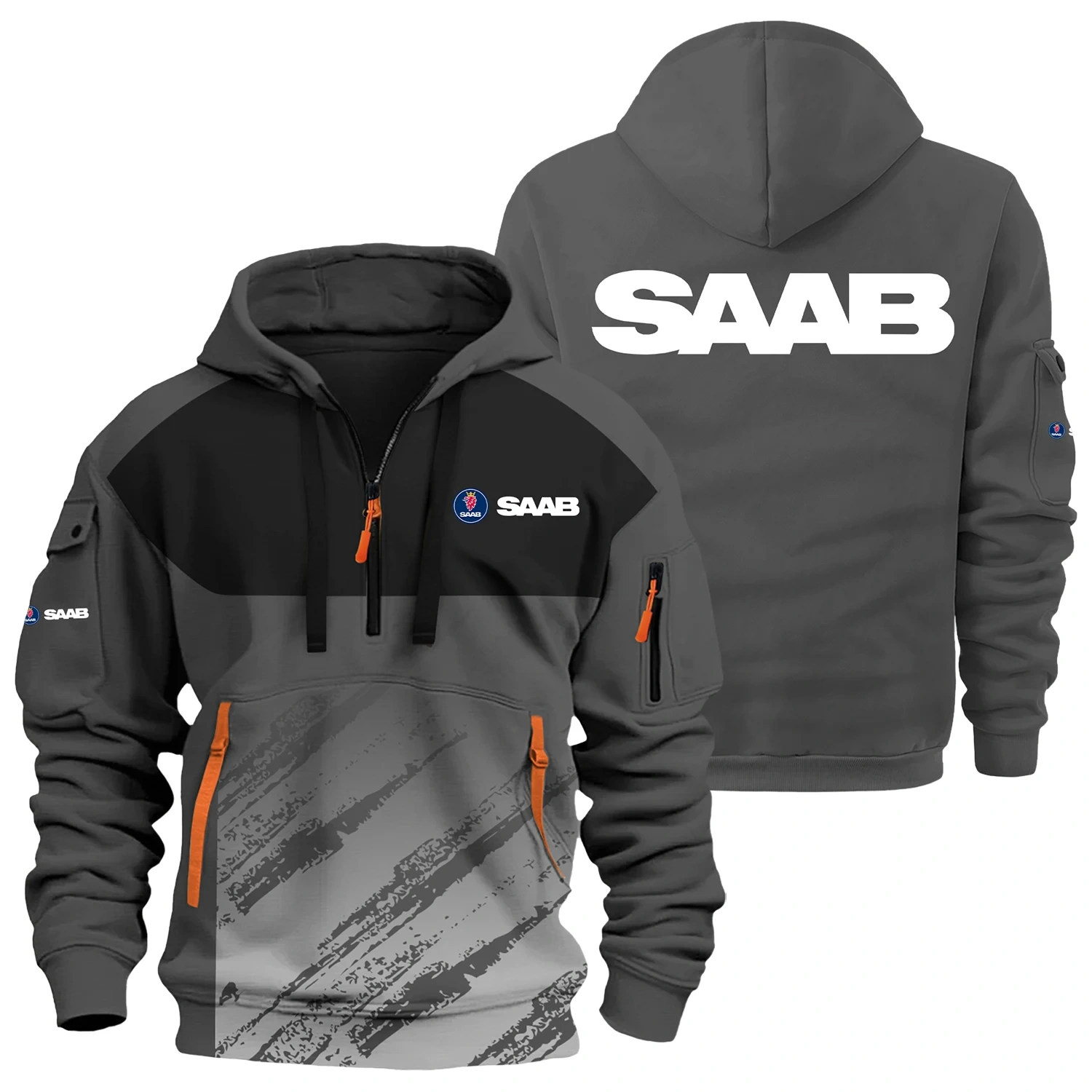 Saab Exclusive Logo Half Zipper Hoodie OUFAHHZ3D081904SBZ – Saab Hoodie